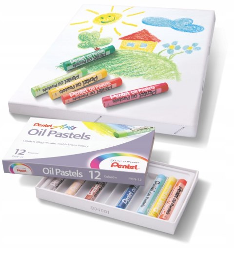 Kredki pastele olejne PENTEL 12kolorów PHN12 Kredki pastele olejne PENTEL 12kolorów PHN12