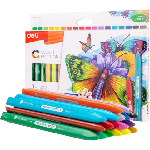 Kredki plastikowe trójkątne COLOR EMOTION 18 kolorów EC20010 DELI Kredki plastikowe trójkątne COLOR EMOTION 18 kolorów EC20010 DELI