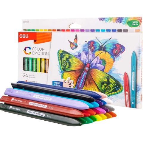Kredki plastikowe trójkątne COLOR EMOTION 24 kolorów EC20020 DELI Kredki plastikowe trójkątne COLOR EMOTION 24 kolorów EC20020 DELI
