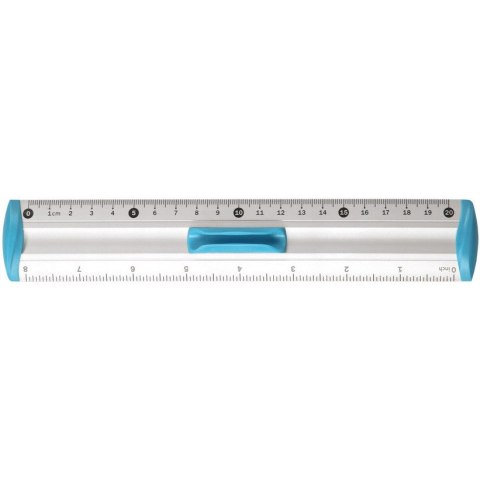 Linijka aluminiowa 20cm uchwyt niebieski BL040-NB TETIS Linijka aluminiowa 20cm uchwyt niebieski BL040-NB TETIS