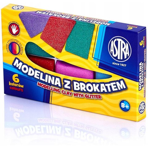 Modelina z brokatem 6 kolorów 304109001 ASTRA Modelina z brokatem 6 kolorów 304109001 ASTRA