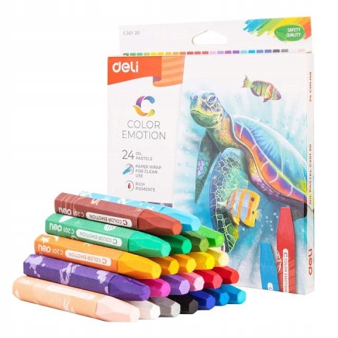 Pastele olejne COLOR EMOTION 24 kolory EC20120 DELI Pastele olejne COLOR EMOTION 24 kolory EC20120 DELI