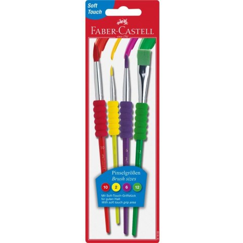 Pędzle szkolne z miękkim uchwytem 4szt. 481600FC FABER-CASTELL Pędzle szkolne z miękkim uchwytem 4szt. 481600FC FABER-CASTELL