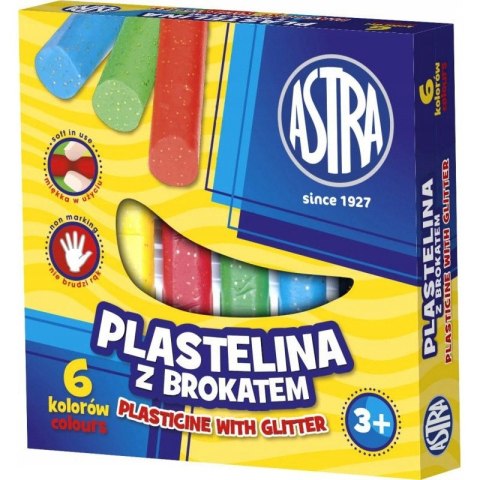 Plastelina Astra z brokatem 6 kolorów 303109001 Plastelina Astra z brokatem 6 kolorów 303109001