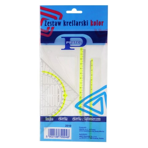 Zestaw kreślarski kolor z linijką 16cm w etui 2010 Zestaw kreślarski kolor z linijką 16cm w etui 2010