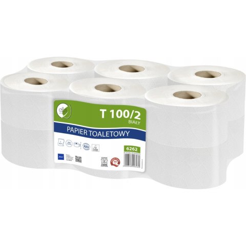 Papier toaletowy biały 100m 2w (12sztuk) makulatura ELLIS Ecoline 6262 Papier toaletowy biały 100m 2w (12sztuk) makulatura ELLIS Ecoline 6262