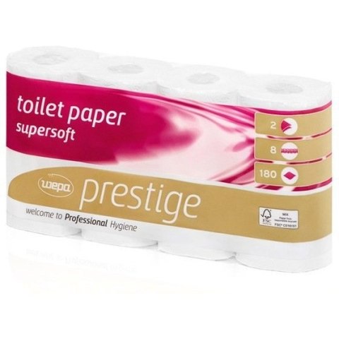 Papier toaletowy dwuwarstwowy (8rolek)180 listków WEPA 028670-062771 MT1 Papier toaletowy dwuwarstwowy (8rolek)180 listków WEPA 028670-062771 MT1