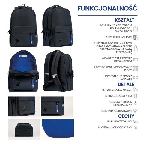 Plecak szkolny czarny 400182150 OXFORD Plecak szkolny czarny 400182150 OXFORD
