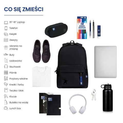 Plecak szkolny czarny 400182150 OXFORD Plecak szkolny czarny 400182150 OXFORD