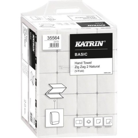 Ręcznik ZZ V-FOLD KATRIN Basic biały 2w makulatura 16g/m2 23x22,4cm 35564/561667 4000skł ZIG ZAG 2 Ręcznik ZZ V-FOLD KATRIN Basic biały 2w makulatura 16g/m2 23x22,4cm 35564/561667 4000skł ZIG ZAG 2