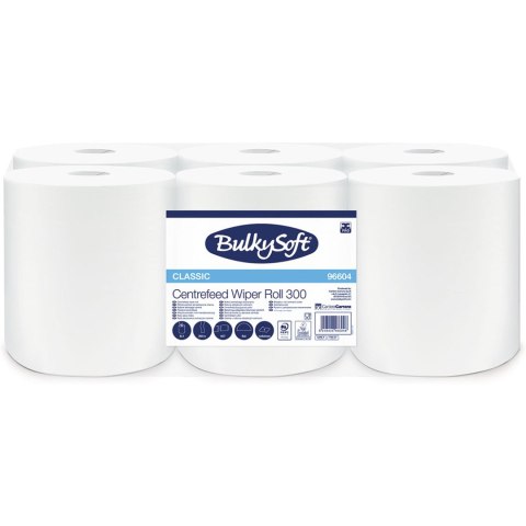 Ręcznik papierowy w roli BulkySoft MIDI classic(6 rolek) biały 1warstwa 300m celuloza centralne dozowanie 96604 Ręcznik papierowy w roli BulkySoft MIDI classic(6 rolek) biały 1warstwa 300m celuloza centralne dozowanie 96604