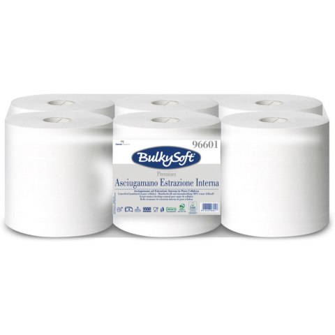 Ręcznik w roli biały 20cm 150m (6 rolek) 2w celuloza 396 listków 96601 BULKYSOFT Premium centralne dozowanie Ręcznik w roli biały 20cm 150m (6 rolek) 2w celuloza 396 listków 96601 BULKYSOFT Premium centralne dozowanie