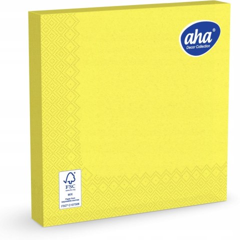 Serwetki AHA (20sztuk) 33x33cm 3w żółte Serwetki AHA (20sztuk) 33x33cm 3w żółte