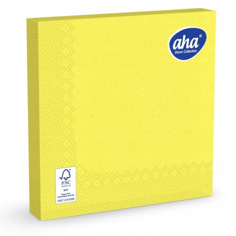 Serwetki AHA (20sztuk) 33x33cm 3w żółte Serwetki AHA (20sztuk) 33x33cm 3w żółte