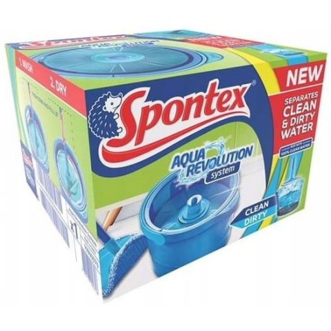 Zestaw SPONTEX Mop + wiaderko z obrotowym systemem Aqua Revolution System19800070/97050347 Zestaw SPONTEX Mop + wiaderko z obrotowym systemem Aqua Revolution System19800070/97050347