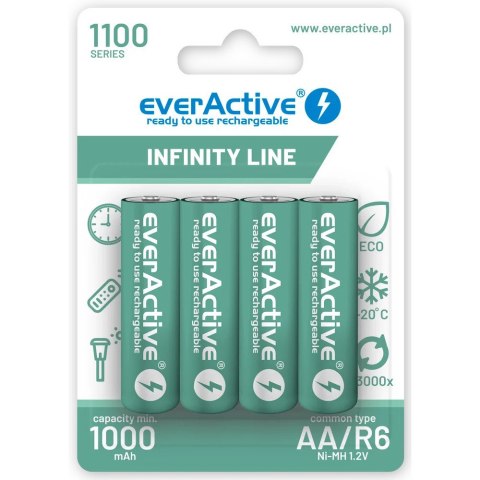 Akumulatorek EVERACTIVE Infinity Line AA/HR6 1100mAh (4szt) Akumulatorek EVERACTIVE Infinity Line AA/HR6 1100mAh (4szt)