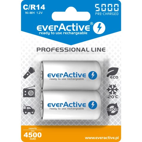 Akumulatorek EVERACTIVE Professional Line C/HR14 4500mAh (2szt) Akumulatorek EVERACTIVE Professional Line C/HR14 4500mAh (2szt)