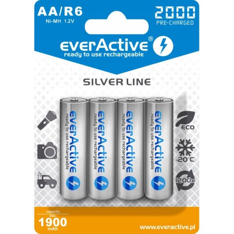 Akumulatorek Ni-MH EVERACTIVE Silver Line AA/HR6 1900mAh blister (4szt) Akumulatorek Ni-MH EVERACTIVE Silver Line AA/HR6 1900mAh blister (4szt)