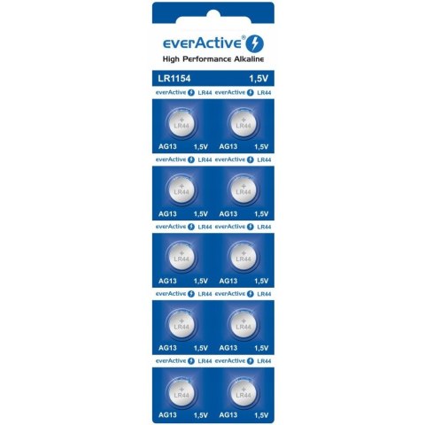 Bateria EVERACTIVE LR44/AG13/LR1154 1,5V guzikowa (10szt) Bateria EVERACTIVE LR44/AG13/LR1154 1,5V guzikowa (10szt)