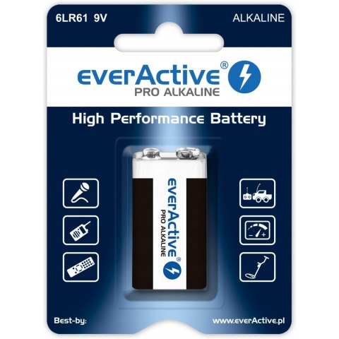 Bateria EVERACTIVE Pro Alkaline 9V/6LR61 alkaliczna blister Bateria EVERACTIVE Pro Alkaline 9V/6LR61 alkaliczna blister