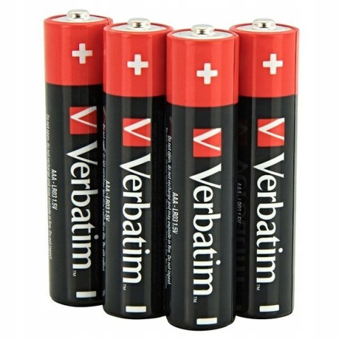 Bateria VERBATIM Premium Alkaline AAA/LR03 1,5V alkaliczna blister (4szt) (49920) Bateria VERBATIM Premium Alkaline AAA/LR03 1,5V alkaliczna blister (4szt) (49920)