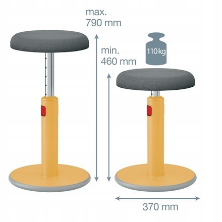 Ergonomiczny stołek Leitz Ergo Cosy żółty 65180019 Ergonomiczny stołek Leitz Ergo Cosy żółty 65180019