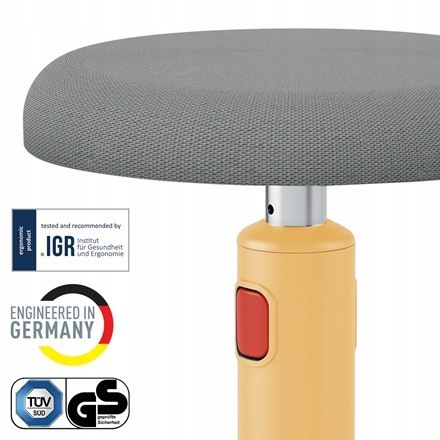 Ergonomiczny stołek Leitz Ergo Cosy żółty 65180019 Ergonomiczny stołek Leitz Ergo Cosy żółty 65180019