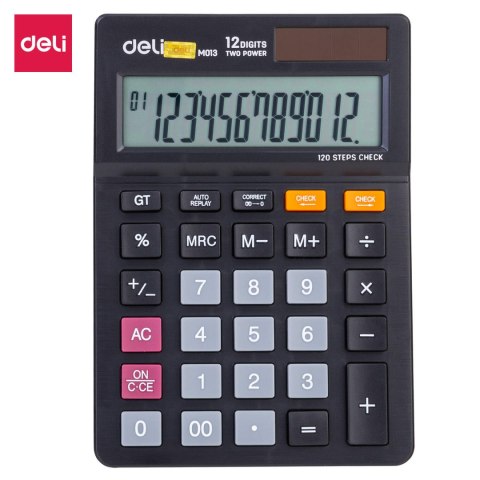 Kalkulator 12-pozycyjny czarny M01320 DELI Kalkulator 12-pozycyjny czarny M01320 DELI