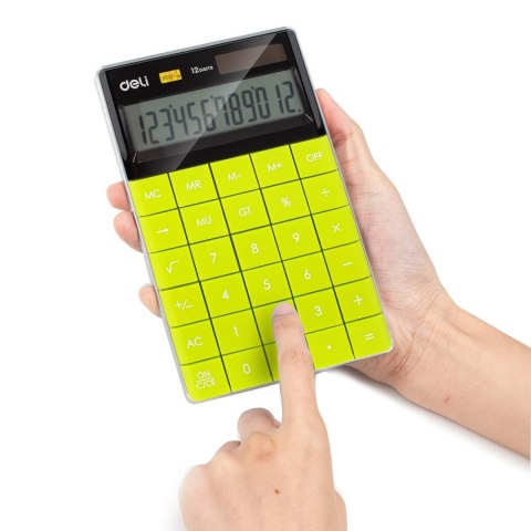 Kalkulator 12-pozycyjny zielony 1589 GREEN DELI Kalkulator 12-pozycyjny zielony 1589 GREEN DELI