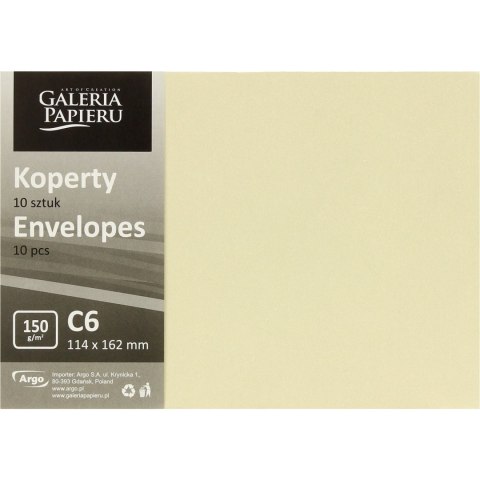 Koperta C6 Pearl kremowy K 150g. (10szt.) 280241 Galeria Papieru Koperta C6 Pearl kremowy K 150g. (10szt.) 280241 Galeria Papieru