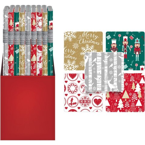 Papier świateczny CHRISTMAS mix 200x70cm INTERDRUK Papier świateczny CHRISTMAS mix 200x70cm INTERDRUK