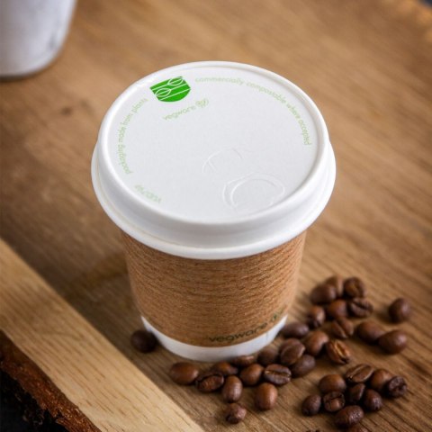 Pokrywka papierowa do kubka papierowego 250ml biała 50 szt. 100% biodegradowalna VLID79P VEGWARE Pokrywka papierowa do kubka papierowego 250ml biała 50 szt. 100% biodegradowalna VLID79P VEGWARE