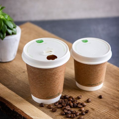 Pokrywka papierowa do kubka papierowego 250ml biała 50 szt. 100% biodegradowalna VLID79P VEGWARE Pokrywka papierowa do kubka papierowego 250ml biała 50 szt. 100% biodegradowalna VLID79P VEGWARE