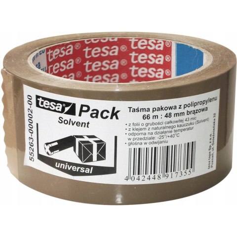 Taśma pakowa 48mm x 60m SOLVENT transparentna 55263-00000-00 TS TESA Taśma pakowa 48mm x 60m SOLVENT transparentna 55263-00000-00 TS TESA