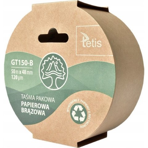 Taśma pakowa papierowa brązowa 48mmx50m GT150-B TETIS Taśma pakowa papierowa brązowa 48mmx50m GT150-B TETIS