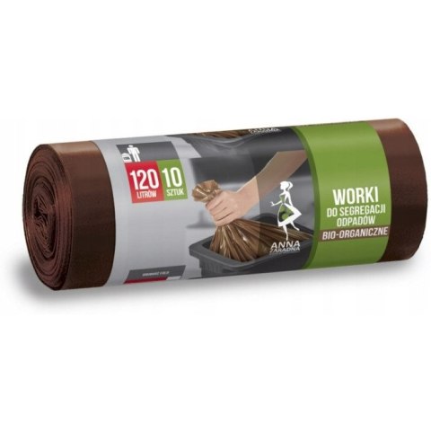 Worki do segregacji odpadów BIO 120L 10szt brązowe WNS-7027V1 Worki do segregacji odpadów BIO 120L 10szt brązowe WNS-7027V1