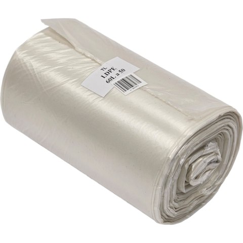 Worki na śmieci 60L (50 sztuk) LDPE przezroczyste Worki na śmieci 60L (50 sztuk) LDPE przezroczyste