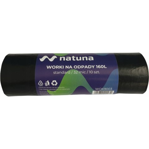 Worki na śmieci NATUNA 160L standard (10szt) 32mic LDPE Worki na śmieci NATUNA 160L standard (10szt) 32mic LDPE