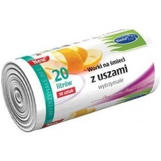Worki na śmieci z uszami wytrzymałe 20L 30szt. białe (HD-LD) STELLA WNS-9701V1 Worki na śmieci z uszami wytrzymałe 20L 30szt. białe (HD-LD) STELLA WNS-9701V1