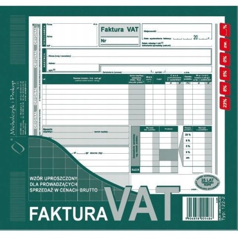 122-2E Faktura VAT brut.2/3 A4 (uproszcz.)MICHALCZYK i PROKOP 122-2E Faktura VAT brut.2/3 A4 (uproszcz.)MICHALCZYK i PROKOP
