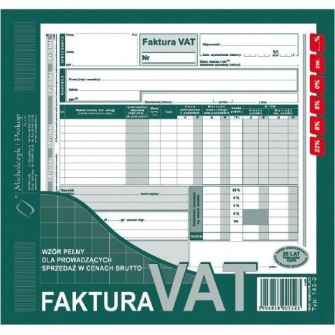 142-2E Faktura VAT 2/3 A4(br) brutto)MICHALCZYK I PROKOP 142-2E Faktura VAT 2/3 A4(br) brutto)MICHALCZYK I PROKOP