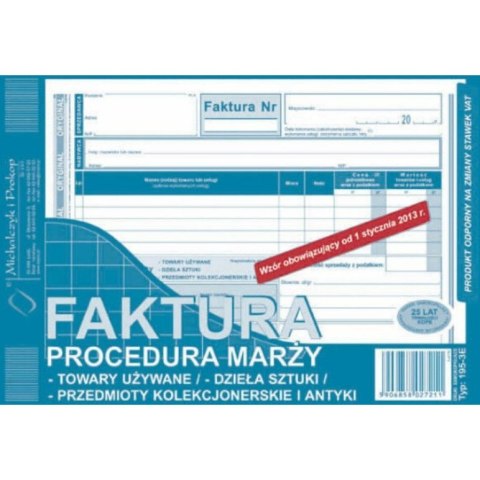 195-3E Faktura procedura marży towary używane A5 (o+1k) Michalczyk i Prokop 195-3E Faktura procedura marży towary używane A5 (o+1k) Michalczyk i Prokop