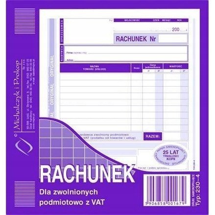 230-4 Rachunek MICHALCZYK&PROKOP 2/3 A5 80 kartek 230-4 Rachunek MICHALCZYK&PROKOP 2/3 A5 80 kartek