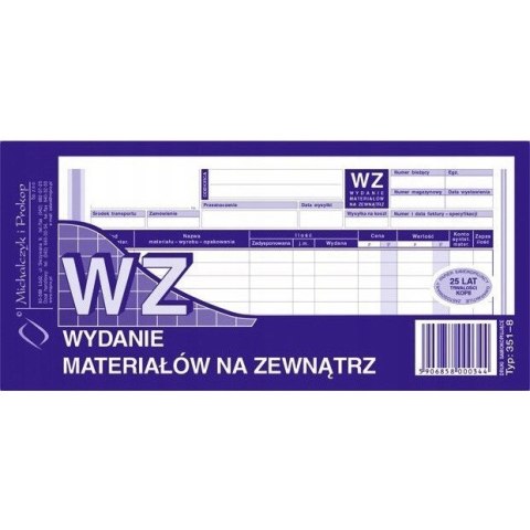 351-8 WZ wydanie materiałów na zewnątrz 1/3A4 80 kartek Michalczyk i Prokop 351-8 WZ wydanie materiałów na zewnątrz 1/3A4 80 kartek Michalczyk i Prokop