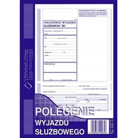 505-3 Polecenie wyjazdu służbowego A5 40kartek Michalczyk i Prokop 505-3 Polecenie wyjazdu służbowego A5 40kartek Michalczyk i Prokop