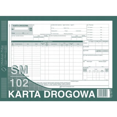 801-1 Karta drogowa SM/102 (samochód ciężarowy) A4 offset MICHALCZYK 801-1 Karta drogowa SM/102 (samochód ciężarowy) A4 offset MICHALCZYK