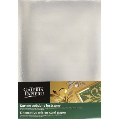 Karton ozdobny A4 SREBRNY lustrzany 300g (10) 208916 GALERIA PAPIERU Karton ozdobny A4 SREBRNY lustrzany 300g (10) 208916 GALERIA PAPIERU