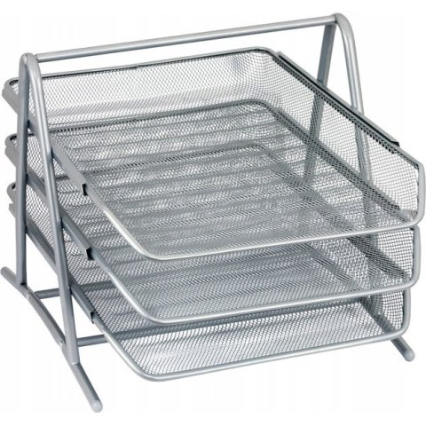 Półka na dokumenty NATUNA A4 siatka srebrna (3szt) 350x300x275mm Półka na dokumenty NATUNA A4 siatka srebrna (3szt) 350x300x275mm