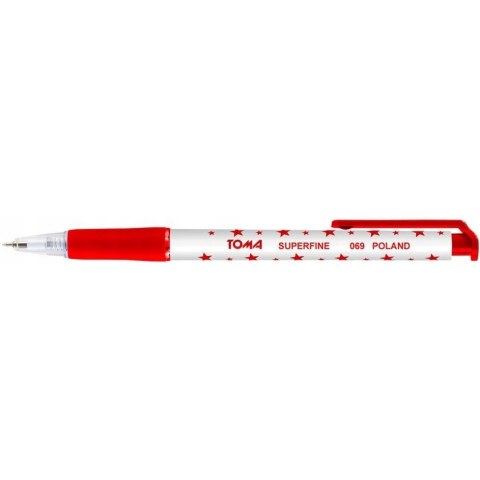 Długopis S-FINE GWIAZDKI automatyczny czerwony TO-069 Długopis S-FINE GWIAZDKI automatyczny czerwony TO-069