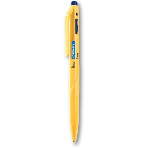 Długopis automatyczny 1mm niebieski, żółta obudowa KD708-NY TETIS Długopis automatyczny 1mm niebieski, żółta obudowa KD708-NY TETIS